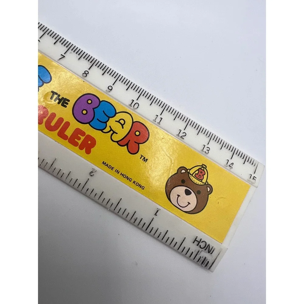 Vintage Bernie The Bear Plastic Multi‎ Colored Mini Ruler 1983 Office Tools Cute